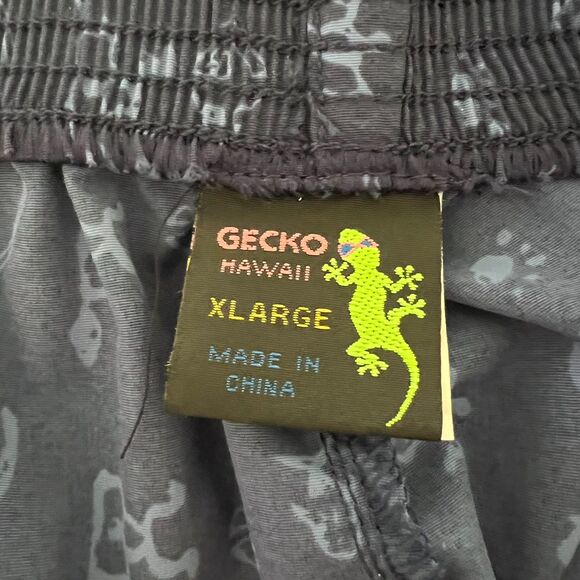 Gecko Hawaii Wave Beach Pants XL Blue Gray 90s Swim Parachute Pants - Picture 4 of 4